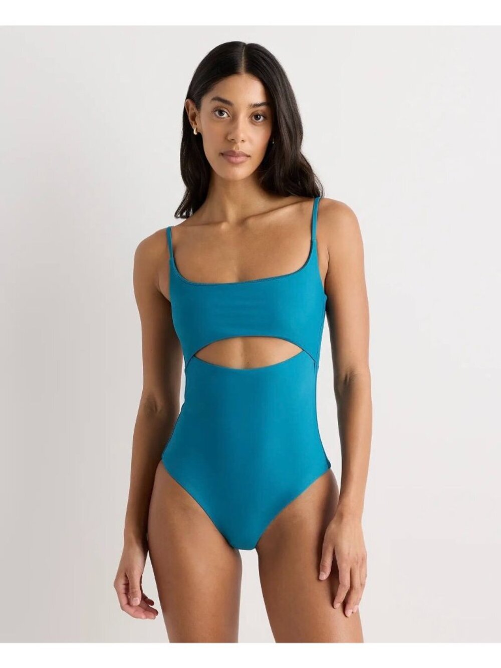 NWT Italian Cut Out One-Piece Swimsuit in Lagoon Blue Teal - Size: Large